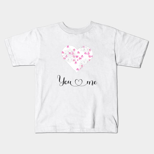 You and me romantic design Kids T-Shirt by Anines Atelier